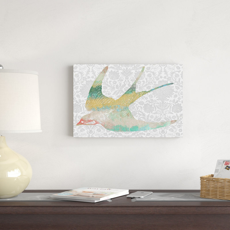 Motif d'oiseaux IV, H 12 po x l 18 po x P 1,25 po