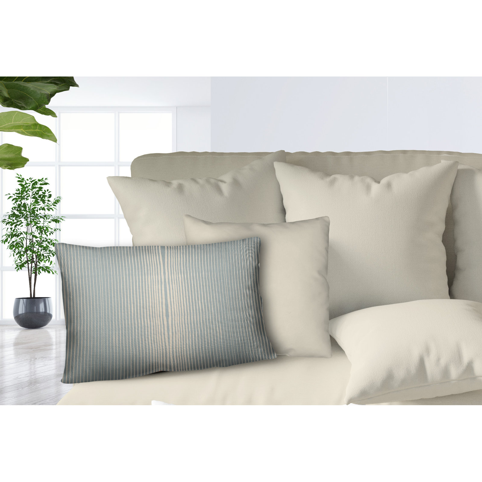 Ash Indoor/Outdoor Lumbar Throw Pillow, Blue