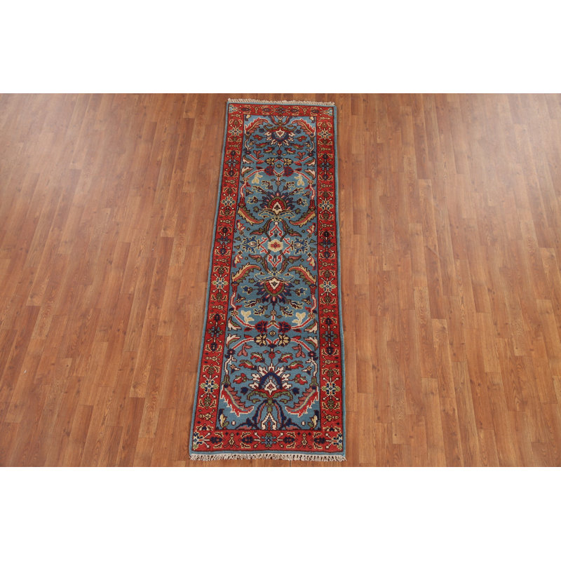 Tapis de couloir traditionnel bleu 3x8