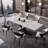 Lataria 94.5" Rectangular Extendable 10-Seater Faux Marble X-Shaped Dining Table