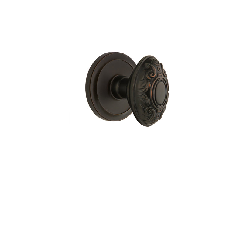 Grandeur Circulaire Rosette Privacy with Grande Victorian Door Knob, 2 3/8", Timeless Bronze