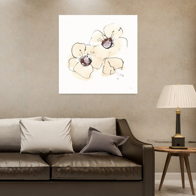Ivoire, coquelicots iv, art contemporain des coquelicots, H 32 po x l 32 po