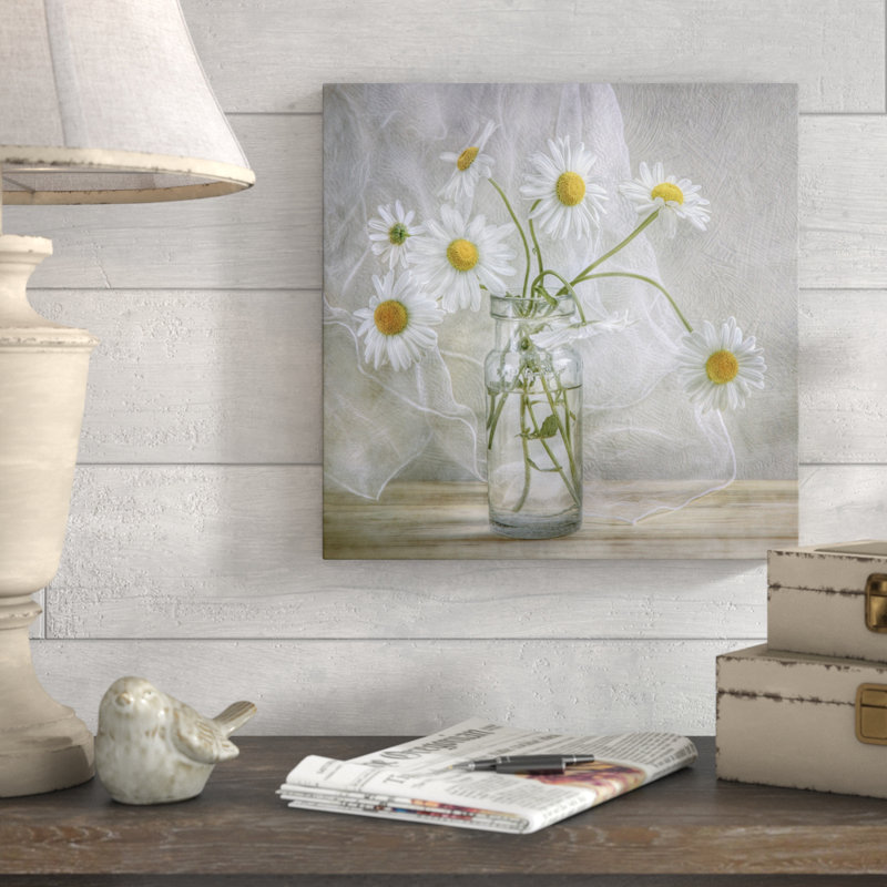 Marguerites - reproduction de photo, Toile tendue, H 16 po x l 16 po, Sans cadre