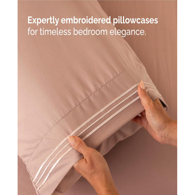Queen Size Mauve Deep Pocket Microfiber Sheet Set