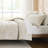 Cascade Wave Cotton Comforter Set Cream/White 3 Piece Set King-116501397-116501396