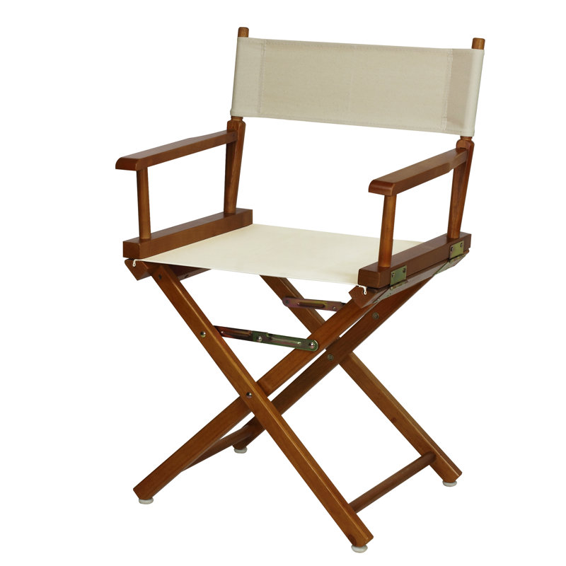 Chaise de réalisateur pliante 18 po, Naturel / blé, Chêne miel