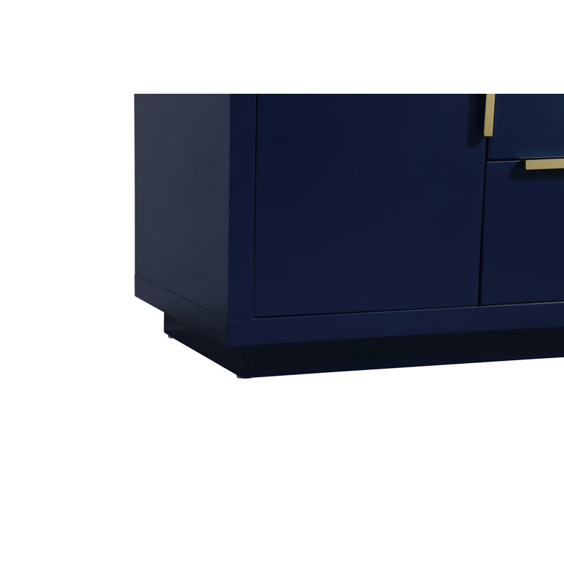 Broadlands 30'' Single Bathroom Vanity with Engineered Marble Top, Blue