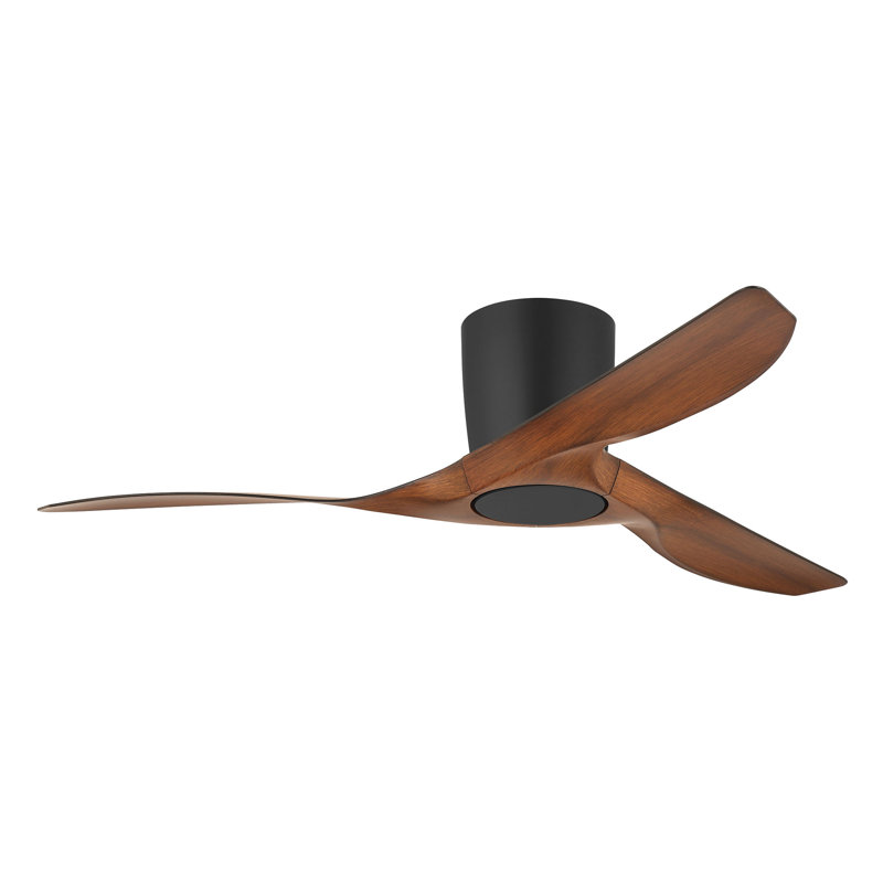 Frankhouse Ceiling Fan with LED Lights, Matte Black/Walnut