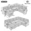 Canapé-lit modulaire en U beige et gris de 109,9 po avec beaucoup de rangement et de commodités-1384436324
