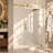 Serienty 56-60"W x 76'' H Single Sliding Frameless Shower Door with 3/8" (10mm) Clear Glass in Brushed Bronze-136279028-136430111