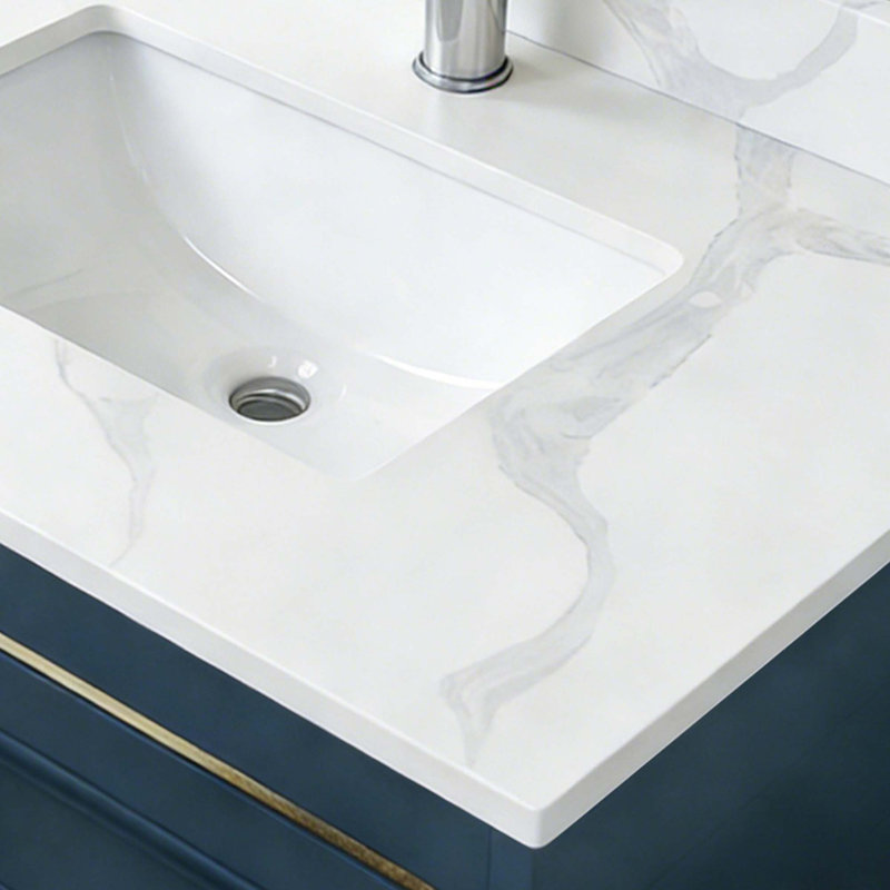 Plateau de meuble-lavabo en quartz de qualité supérieure avec lavabo encastré intégré