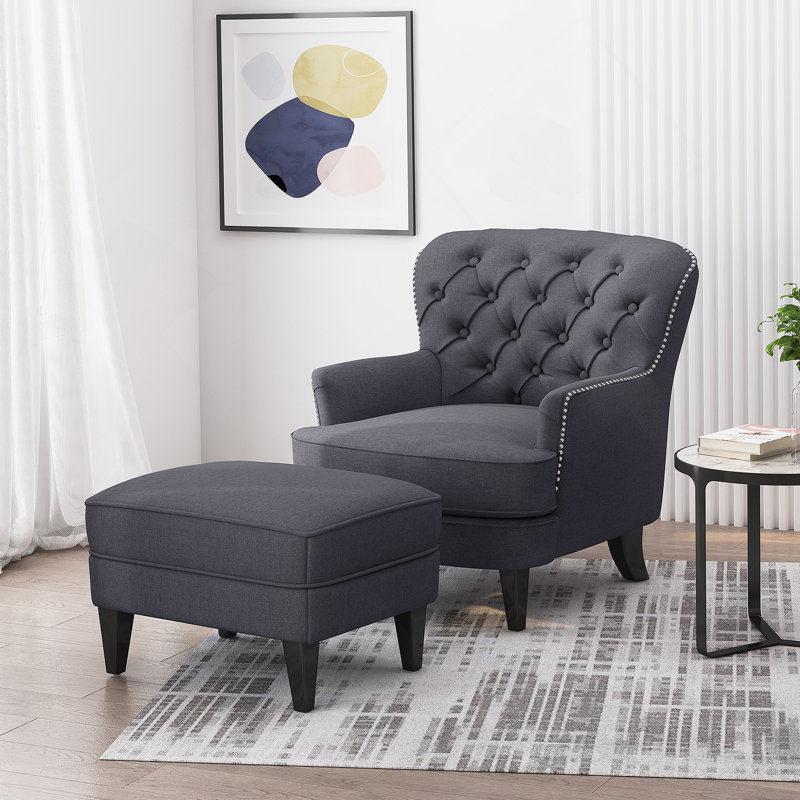 Ensemble de fauteuil club et repose-pieds pour un confort inégalé et un style intemporel dans tout espace de vie