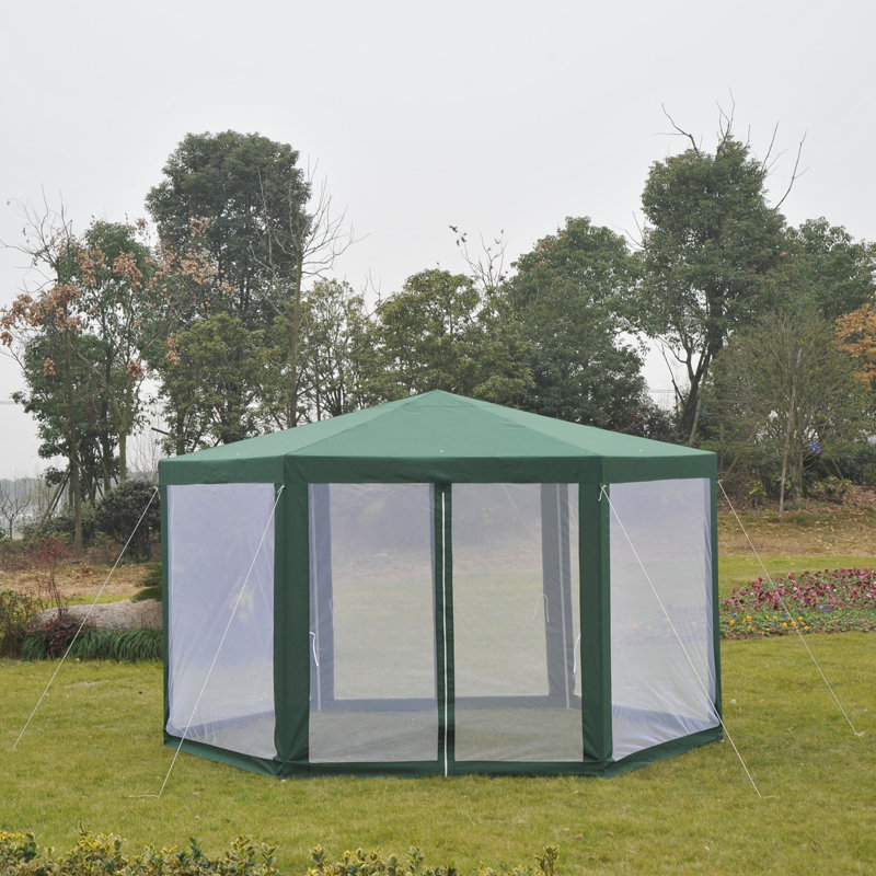 153.6'' W x 153.6'' D Steel Pop-Up Canopy, Green