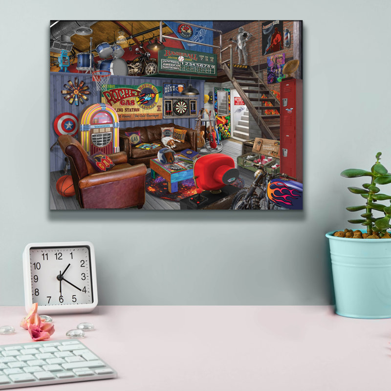 «The Hangout» par Bigelow, illustrations sur toile, H 12 po x l 16 po x P 0,75 po