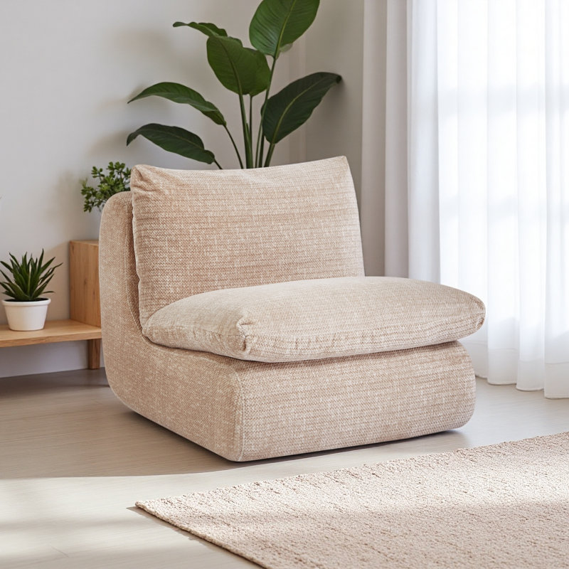 Fauteuil à compression double, Crème