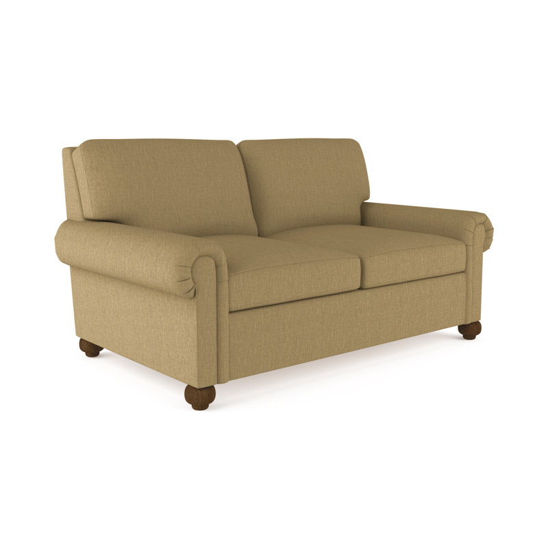 Causeuse Leroy, Ébène, Tapis massepain en lin à tissage carré, H 36 po x l 72 po x P 43 po