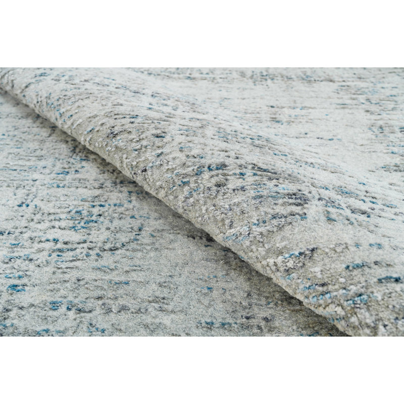 Abstract Area Rug in Blue, Rectangle 10' x 14'