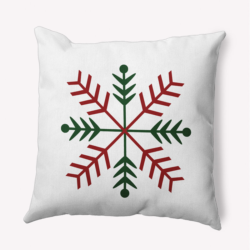 Coussin décoratif intérieur / extérieur Winter Glow Snowflake, Carré H 20 po x l 20 po