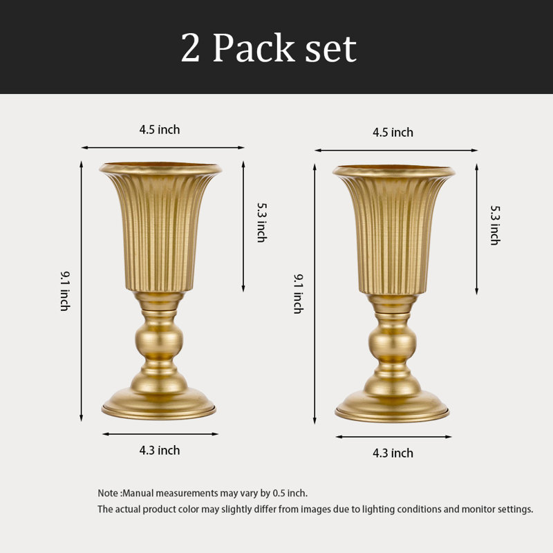 Metal Vase, Elegant Decorative Vase, 2 Pieces