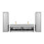 Ensemble de meuble-lavabo flottant 60 po avec plateau en acrylique et deux armoires latérales | Bois cannelé, rangement à fermeture en douceur et plomberie en forme de U-1764237901-1764237951