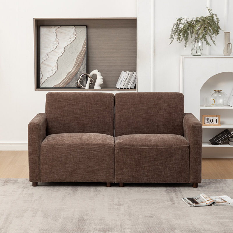 Canapé modulaire 2 pièces Duvall - brun écorce