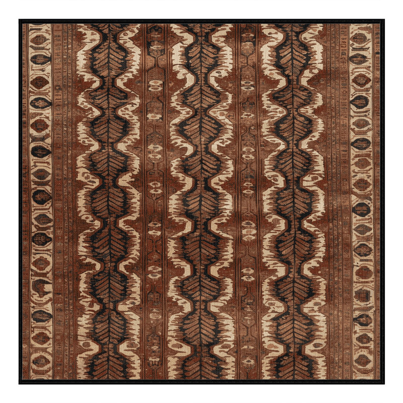 Tapis brun lavable à la machine, Carré 7 pi