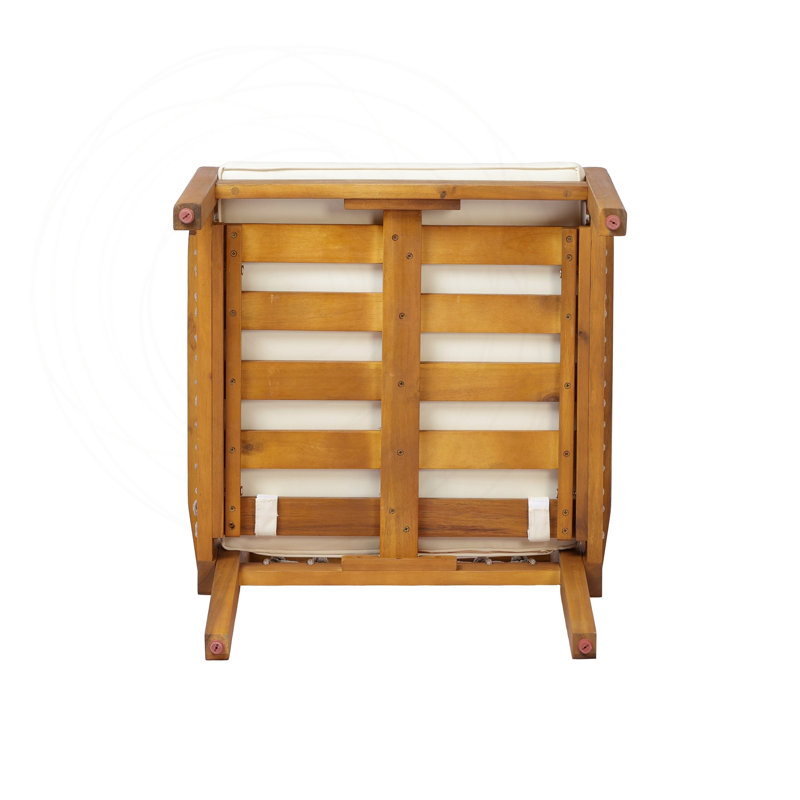 Ensemble de 2 chaises d'extérieur avec accoudoirs en bois d'acacia et corde tissée