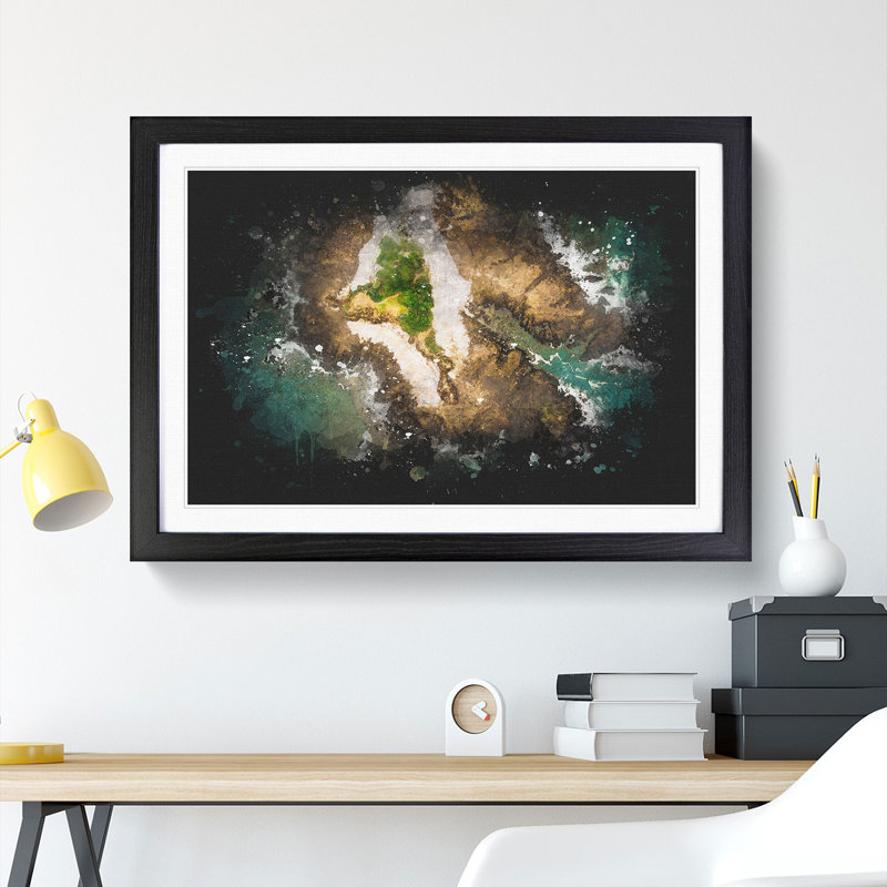 Samara in Costa Rica Paint Splash - Picture Frame Graphic Art, 48cm H x 65cm W x 2cm D, Black Framed