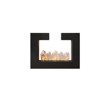 39.37"Black Modern Simulated Flame Electric Fireplace Humidifier