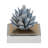 Glam Crystal Cluster Sculpture Decorative Object for Home Decor - Modern Marble Accent for Office or Living Room Shelf Decoration, Blue & White-489595536-489595537