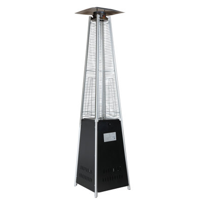 Chauffe-terrasse extérieur au propane de 48 000 BTU avec roulettes et housse de protection, idéal pour le jardin, la terrasse, la piscine et l'utilisation commerciale