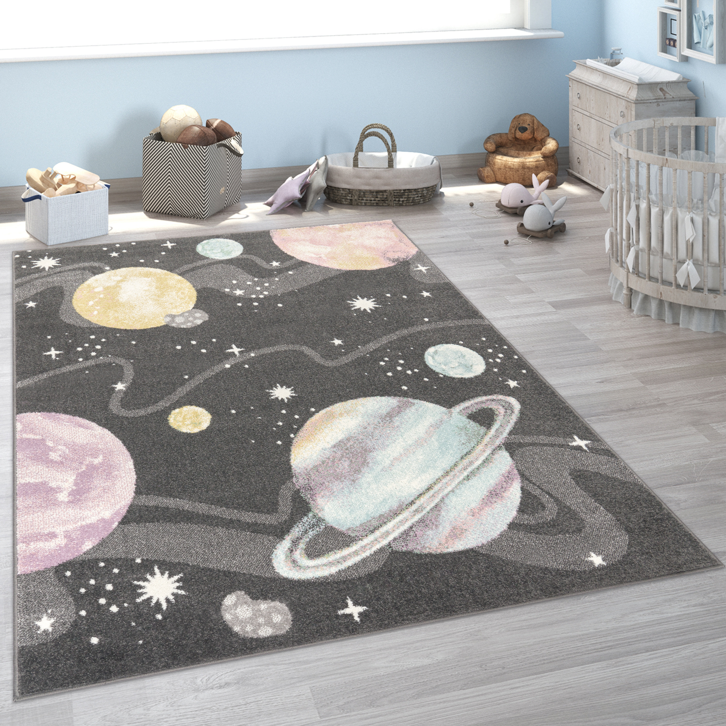 Wade Logan® Arielly Kids Rug With Planets And Stars In Pastel Colors ...