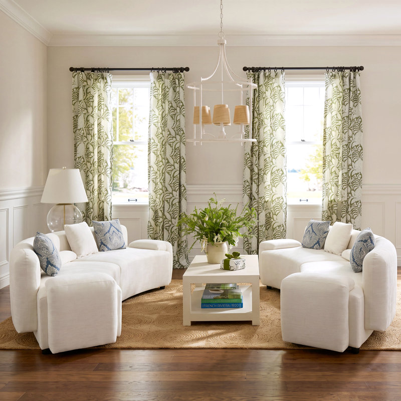 Canapé modulaire incurvé moderne avec coussins décoratifs damassés Modern, Beige clair