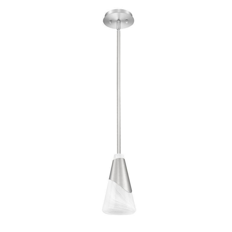 Luminaire suspendu 1 lumière Jamess, Nickel brossé, 13.25"