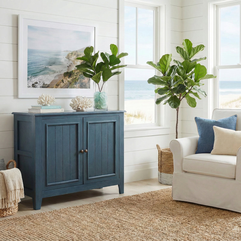 Astoria 2-door Solid Wood Accent Cabinet, Lakefront Blue