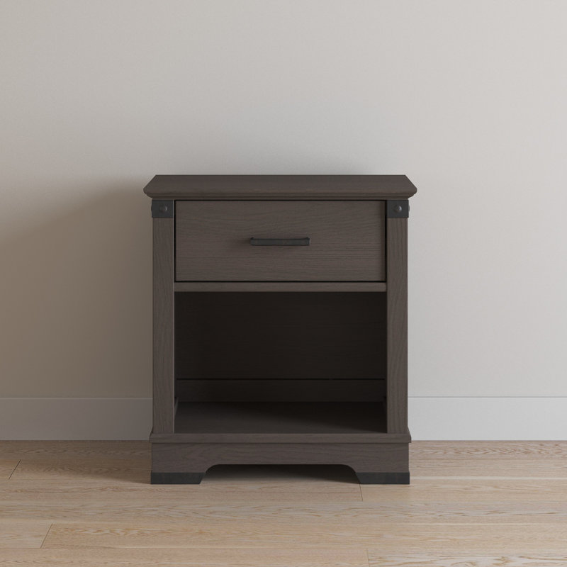 Table de chevet 1 tiroir Redmond, Gris Dapper