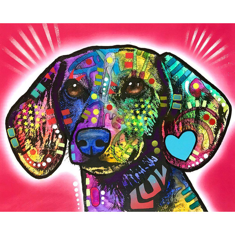 Art sur toile de la collection Dean Russo de Red Barrel Studio®: Luv Doxie, H 20 po x l 24 po
