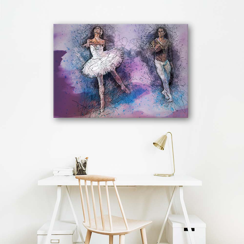 Leinwandbild Ballerina Ballet Purple