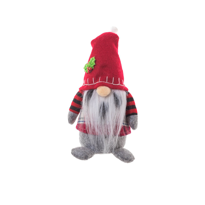 Gnome rouge en tissu festif