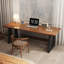 Bureau d'écriture rectangulaire en bois massif noyer-1061325379