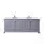 Ensemble de meuble-lavabo double l 84 po x P 22 po avec comptoir en quartz blanc et robinet-954740658