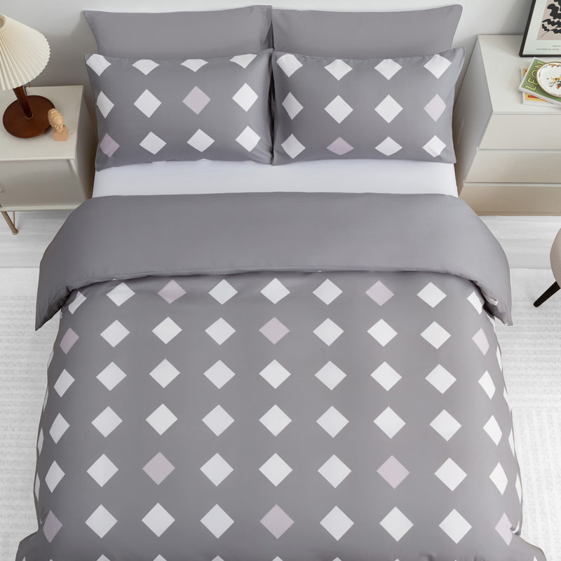 Microfiber Polka Dots Duvet Cover Set, Kingsize
