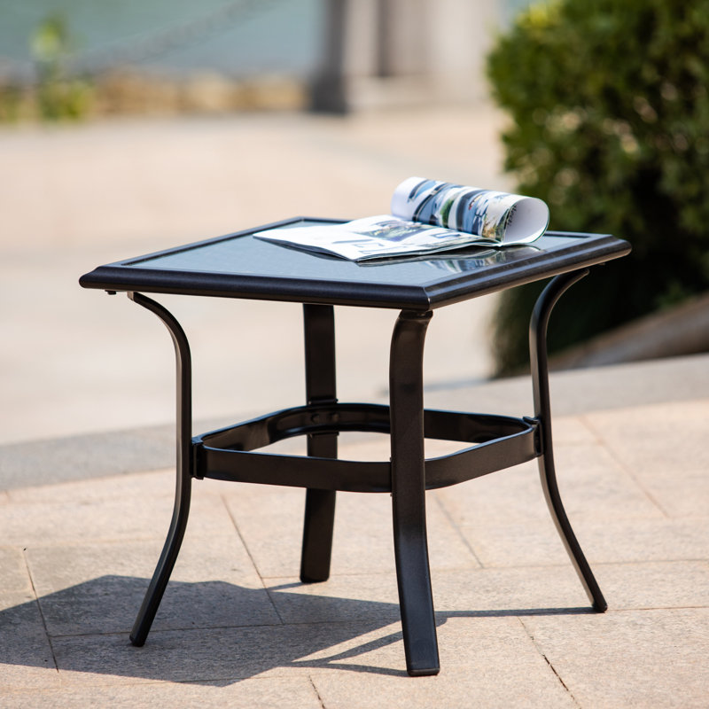 Table d'appoint d'extérieur en acier Leticia