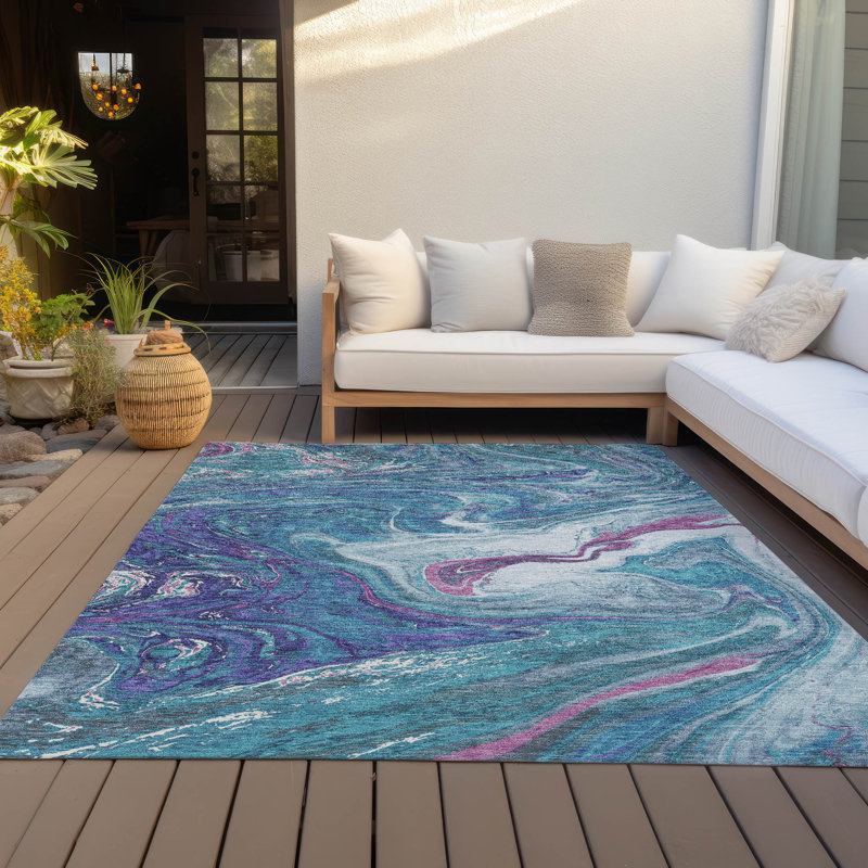  Tapis intérieur / extérieur lavable à la machine Chayden ACN1061, Rectangle 5 pi x 7 pi 6 po