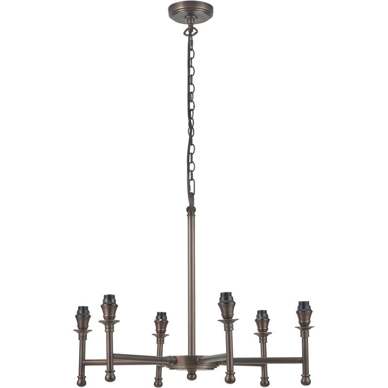 Piero 6 - Light Antique Bronze Chandelier Pendant