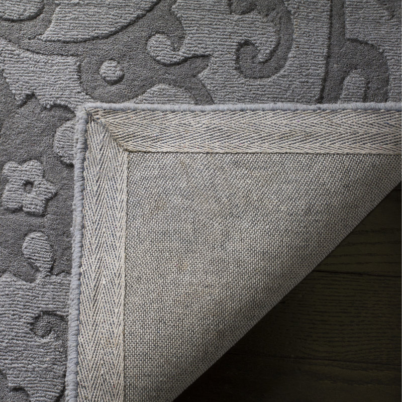Soukup Hand Loomed Wool Floral Rug, Rectangle 4' x 6'