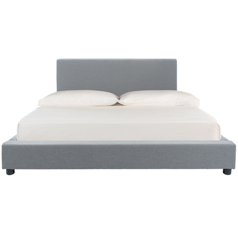 Olivos Upholstered Platform Bed, Queen, Grey Linen