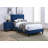 Navy Blue Color Velvet Gorgeous 1Pc Nightstand Bedside Table 2X Drawers Bedroom Furniture Sleek Design Tempered Legs