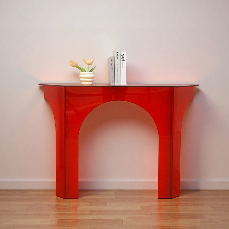 Console ArcAcrylique, H 33,46 po x l 47,24 po x P 11,02 po, Rouge