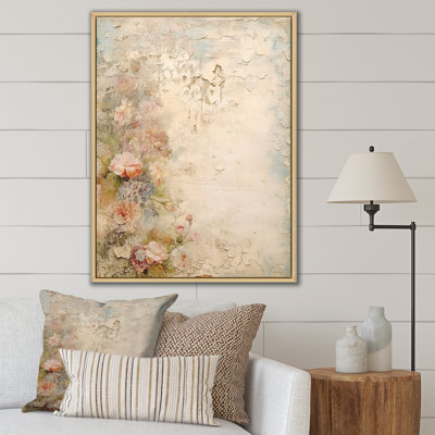 Rustic Bouquet Pink Roses Vintage Art - Rose Wall Art